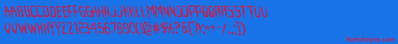 Fonte Horroroidleft – fontes vermelhas em um fundo azul