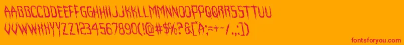 Horroroidleft Font – Red Fonts on Orange Background