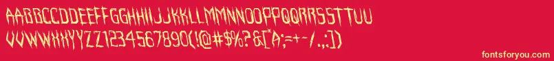 Horroroidleft Font – Yellow Fonts on Red Background