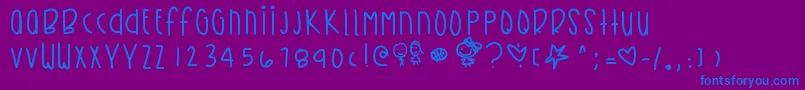 Czcionka Kirbysdreamland – niebieskie czcionki na fioletowym tle