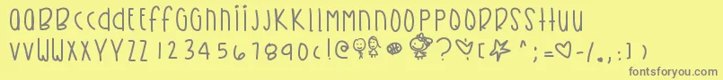Kirbysdreamland Font – Gray Fonts on Yellow Background