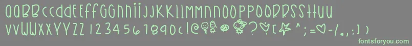 Подробнее о шрифте Kirbysdreamland Шрифт Kirbysdreamland – зелёные шрифты на сером фоне