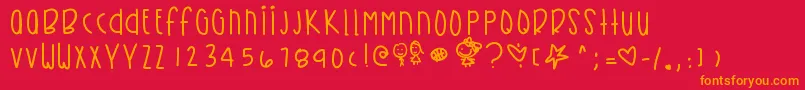 Police Kirbysdreamland – polices orange sur fond rouge