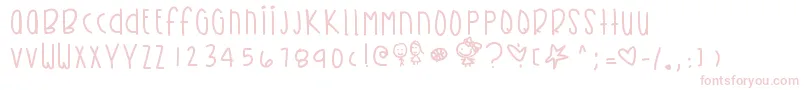 フォントKirbysdreamland – 白い背景にピンクのフォント