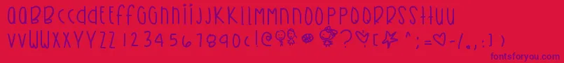 Kirbysdreamland Font – Purple Fonts on Red Background