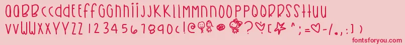 Kirbysdreamland Font – Red Fonts on Pink Background
