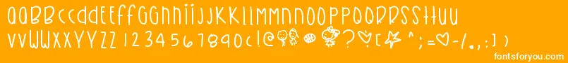 Kirbysdreamland-Schriftart – Weiße Schriften auf orangefarbenem Hintergrund