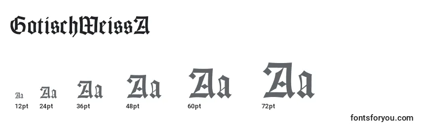 Размеры шрифта GotischWeissA