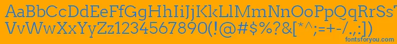Czcionka TwentytwelveslabLight – niebieskie czcionki na pomarańczowym tle
