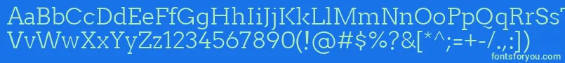 TwentytwelveslabLight-Schriftart – Grüne Schriften auf blauem Hintergrund