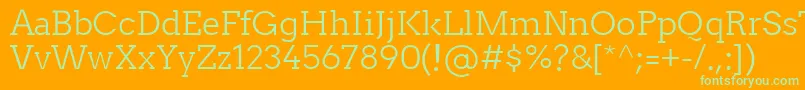 TwentytwelveslabLight Font – Green Fonts on Orange Background