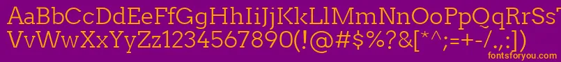 TwentytwelveslabLight Font – Orange Fonts on Purple Background