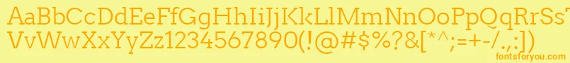 Шрифт TwentytwelveslabLight – оранжевые шрифты на жёлтом фоне