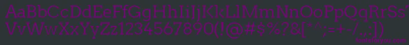 TwentytwelveslabLight Font – Purple Fonts on Black Background
