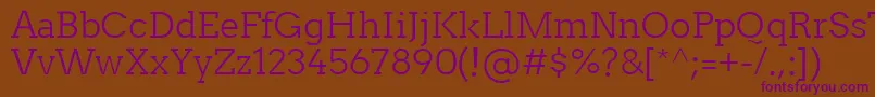 TwentytwelveslabLight Font – Purple Fonts on Brown Background