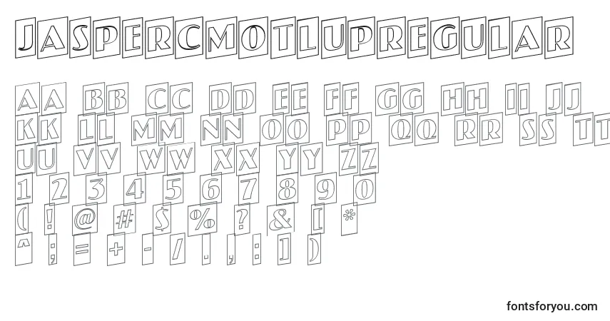 A fonte JaspercmotlupRegular – alfabeto, números, caracteres especiais