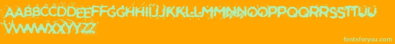 SoldierOfTheDark-Schriftart – Grüne Schriften auf orangefarbenem Hintergrund