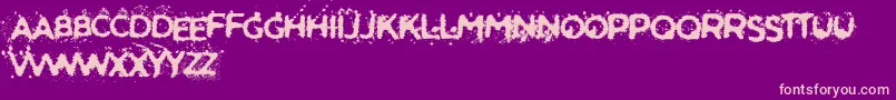 SoldierOfTheDark-Schriftart – Rosa Schriften auf violettem Hintergrund