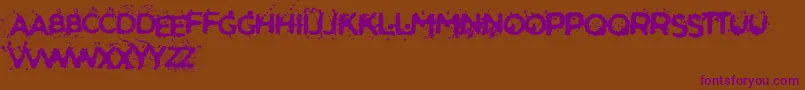 SoldierOfTheDark-Schriftart – Violette Schriften auf braunem Hintergrund