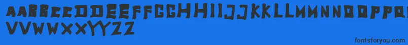 フォントTobyfontFull – 黒い文字の青い背景