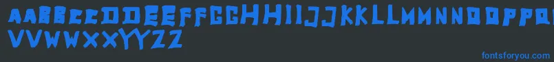フォントTobyfontFull – 黒い背景に青い文字