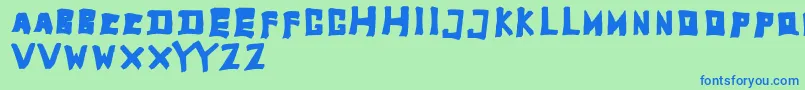 TobyfontFull-Schriftart – Blaue Schriften auf grünem Hintergrund