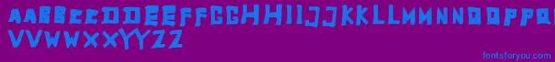 フォントTobyfontFull – 紫色の背景に青い文字