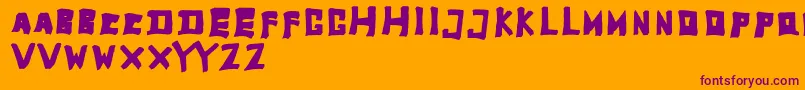 フォントTobyfontFull – オレンジの背景に紫のフォント