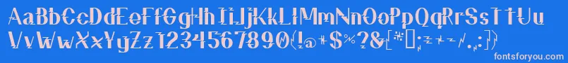 フォントZzzTop – ピンクの文字、青い背景