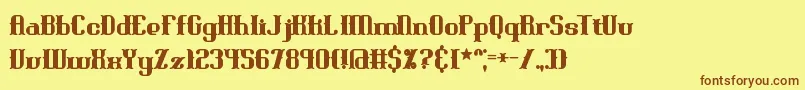 Шрифт BlackoninautBoldBrk – коричневые шрифты на жёлтом фоне