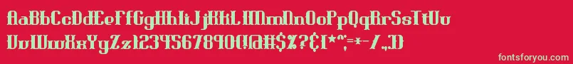 BlackoninautBoldBrk Font – Green Fonts on Red Background