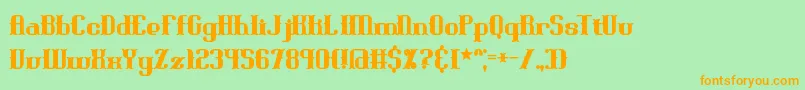 BlackoninautBoldBrk Font – Orange Fonts on Green Background