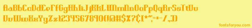BlackoninautBoldBrk Font – Orange Fonts on Yellow Background