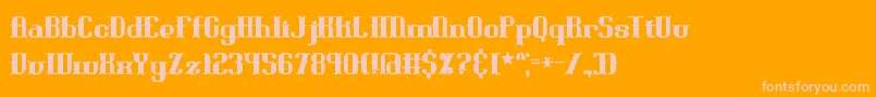 BlackoninautBoldBrk Font – Pink Fonts on Orange Background