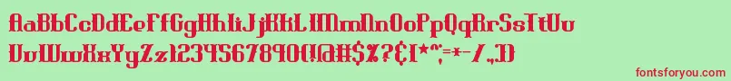 BlackoninautBoldBrk Font – Red Fonts on Green Background