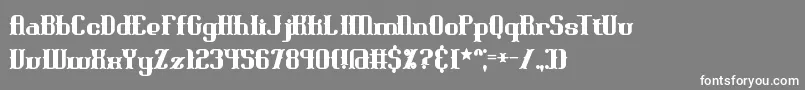 フォントBlackoninautBoldBrk – 灰色の背景に白い文字