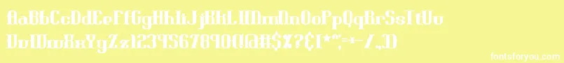 BlackoninautBoldBrk Font – White Fonts on Yellow Background