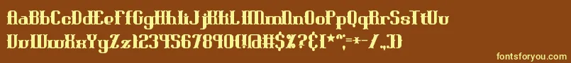 BlackoninautBoldBrk Font – Yellow Fonts on Brown Background