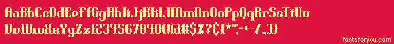 BlackoninautBoldBrk Font – Yellow Fonts on Red Background