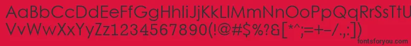 LevenimMt Font – Black Fonts on Red Background