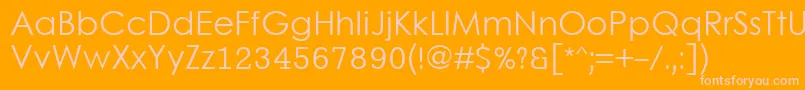 LevenimMt-Schriftart – Rosa Schriften auf orangefarbenem Hintergrund