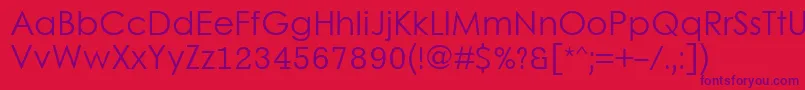 LevenimMt Font – Purple Fonts on Red Background