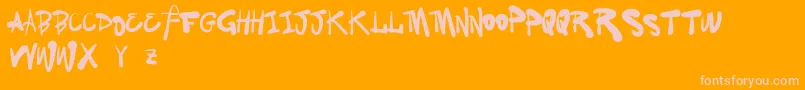 VtksFamily Font – Pink Fonts on Orange Background