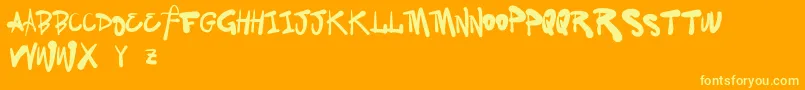 VtksFamily Font – Yellow Fonts on Orange Background