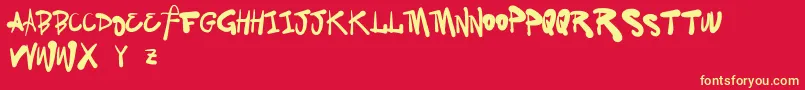 VtksFamily Font – Yellow Fonts on Red Background