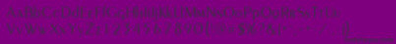Peignot-Schriftart – Schwarze Schriften auf violettem Hintergrund