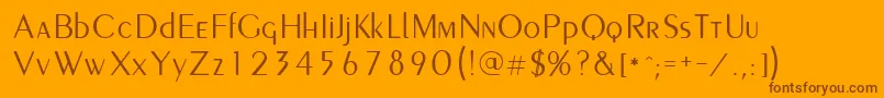 Peignot Font – Brown Fonts on Orange Background