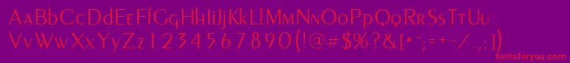 Peignot Font – Red Fonts on Purple Background