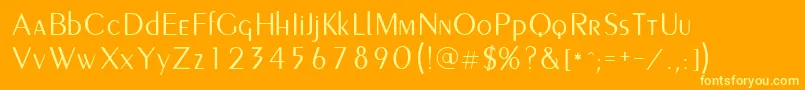 Peignot Font – Yellow Fonts on Orange Background