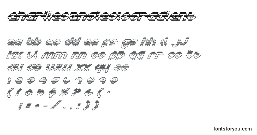 Schriftart CharliesAnglesIogradient – Alphabet, Zahlen, spezielle Symbole